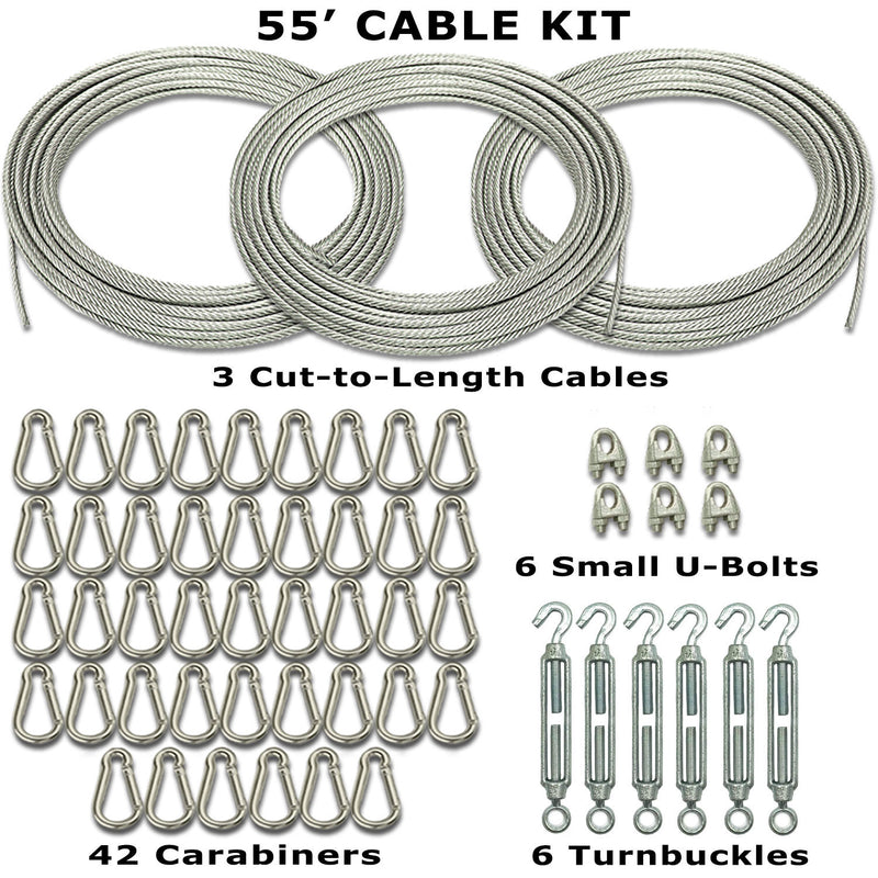 55' Residential Batting Cage Net Cable Frame