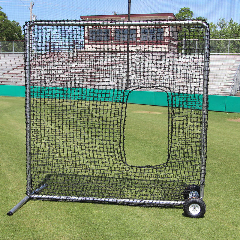 7x7 Commercial Softball Protection Screen with Wheels
