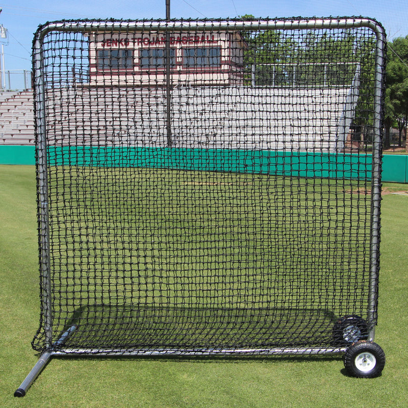 7x7 Commercial Steel Fielder Frame and Net with Wheels