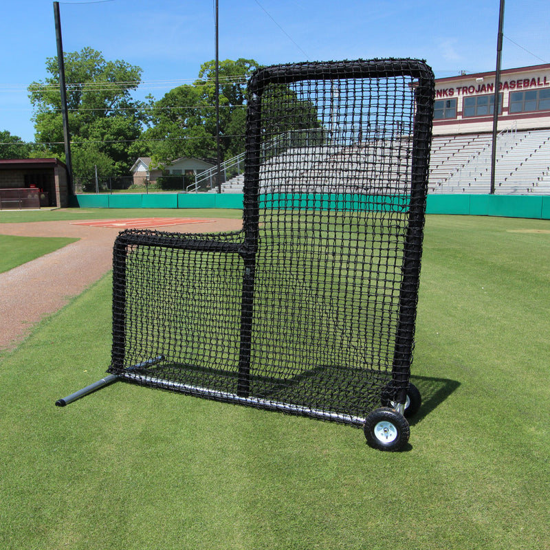 7x7 Premier L Net Protection Screen with Wheels and Black Frame Padding