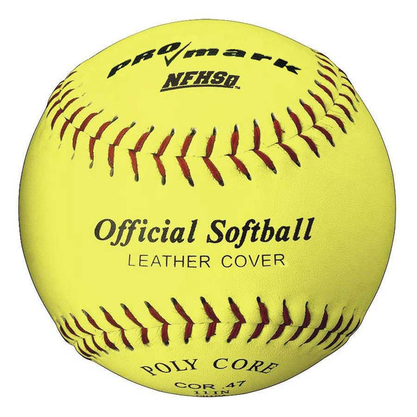 11" Optic Yellow Leather Softball  NFHS Approved 1 Doz.