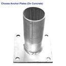 Steel Ground Plate for anchoring a baseball batting cage from on concrete